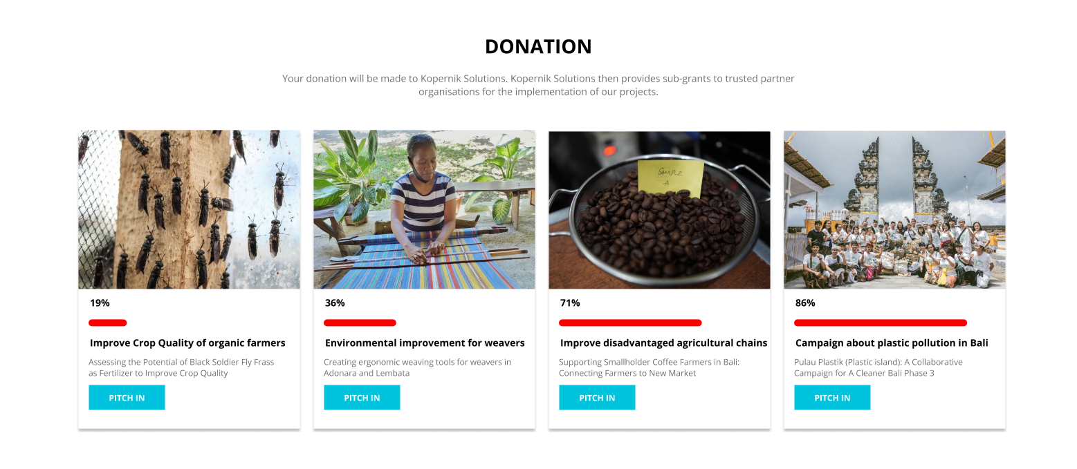 Donation content page - Before redesign