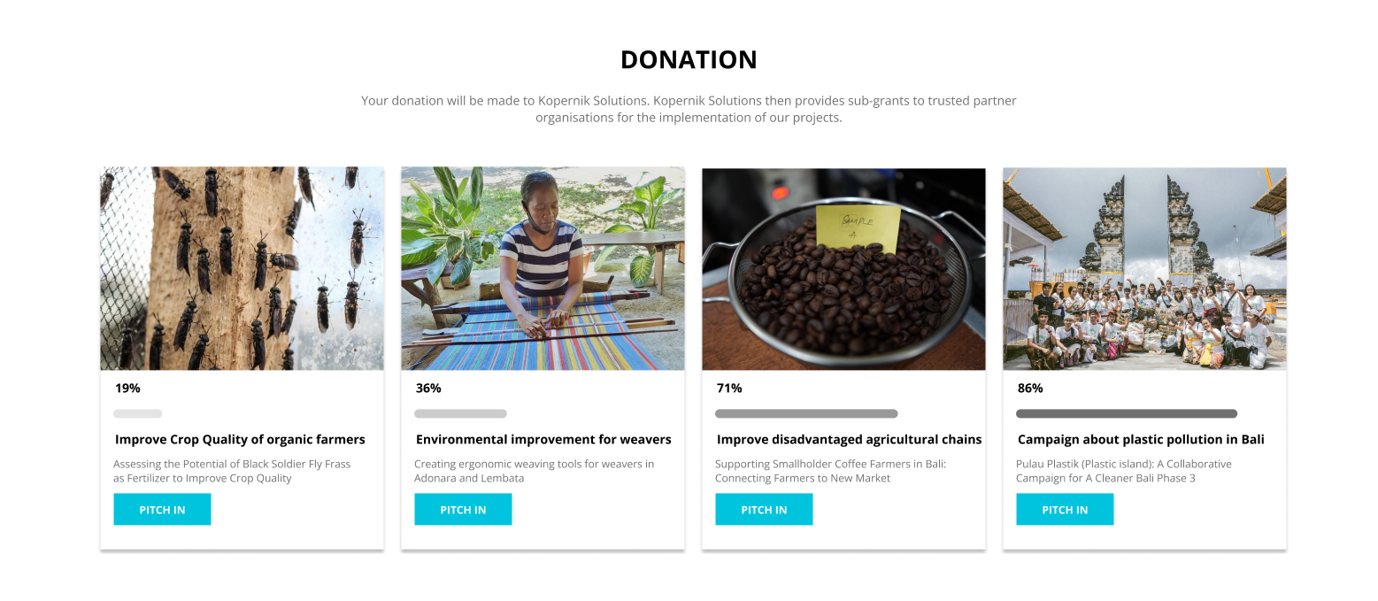 Donation content page - After redesign